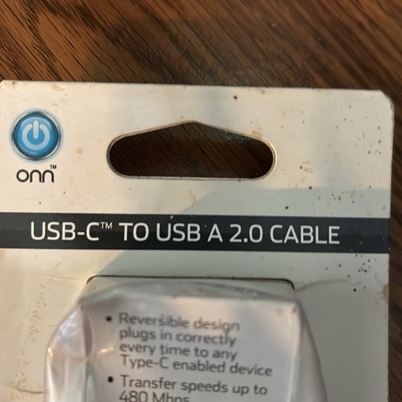 NWT NIP ONN 3 Ft Foot USB-C to USB A 2.0 Cable Type 3 Cable with Reversible Plug - Picture 8 of 16